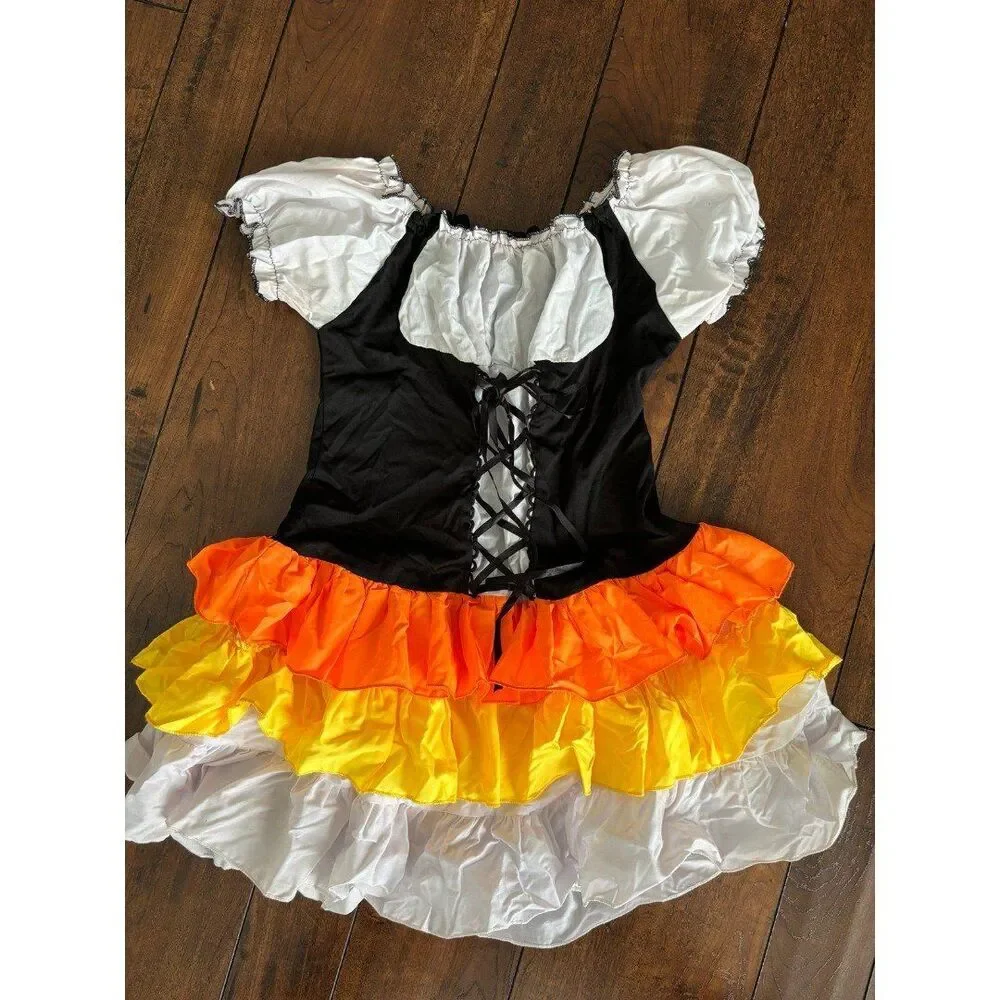 Enchanted Costumes Kandy Korn Witch Costume with Hat Youth Large 10-12